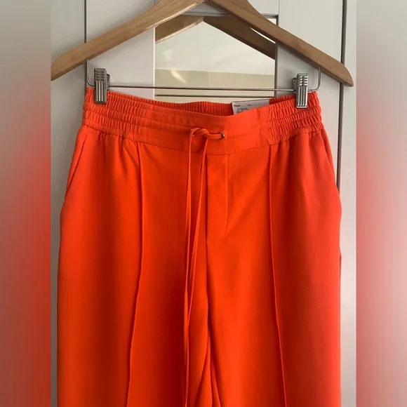 Nine West Women’s Slim Straight Orange Pull On Stretch Tapered Pants - Picture 3 of 7